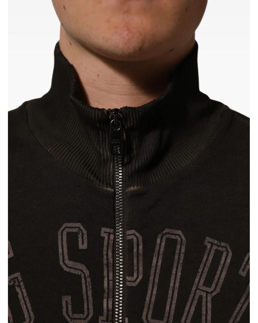 Dolce & Gabbana Black Distressed Logo-Print Sweater for men