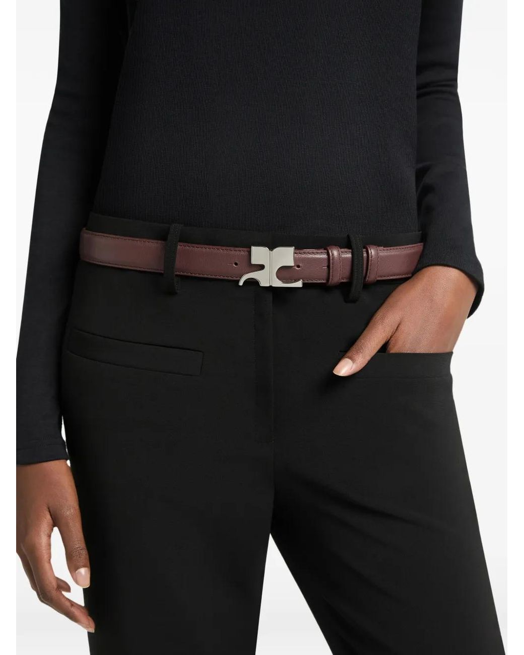 Courreges White Ac Logo-Plaque Belt