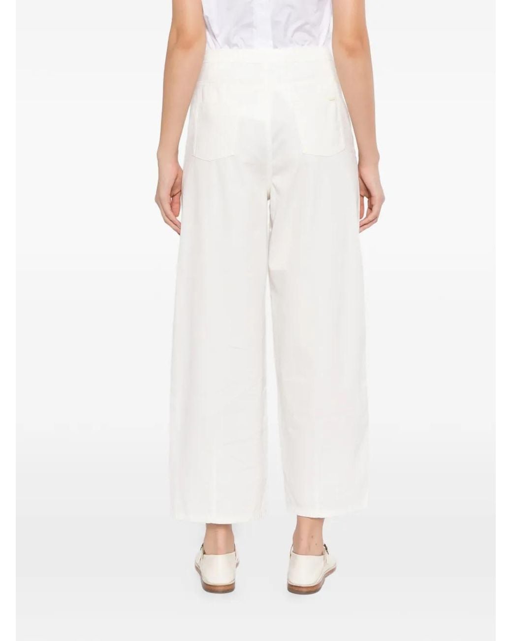 YEAREAST White Wide-Leg Trousers