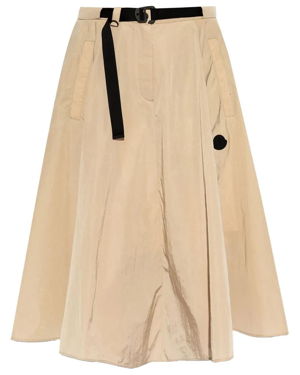 Moncler Natural Belted Midi Skirt