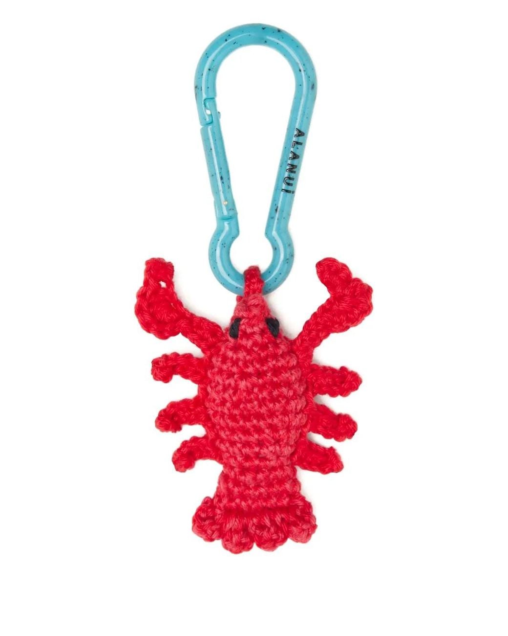 Alanui Red Lobster Crochet Keyring