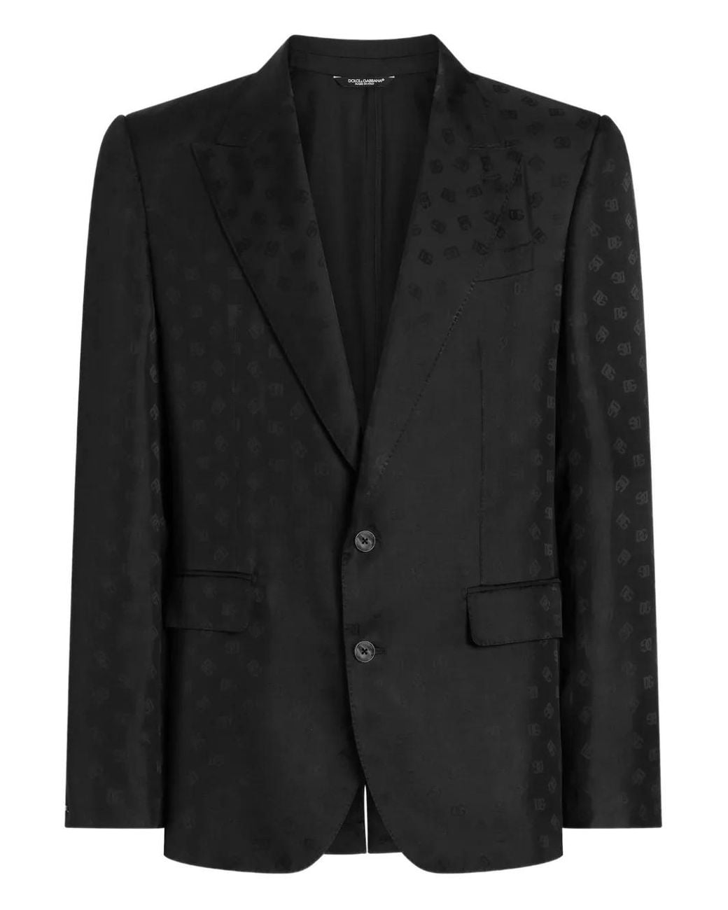 Dolce & Gabbana Black Sicilia Light Single-Breasted Silk Twill Jacket for men