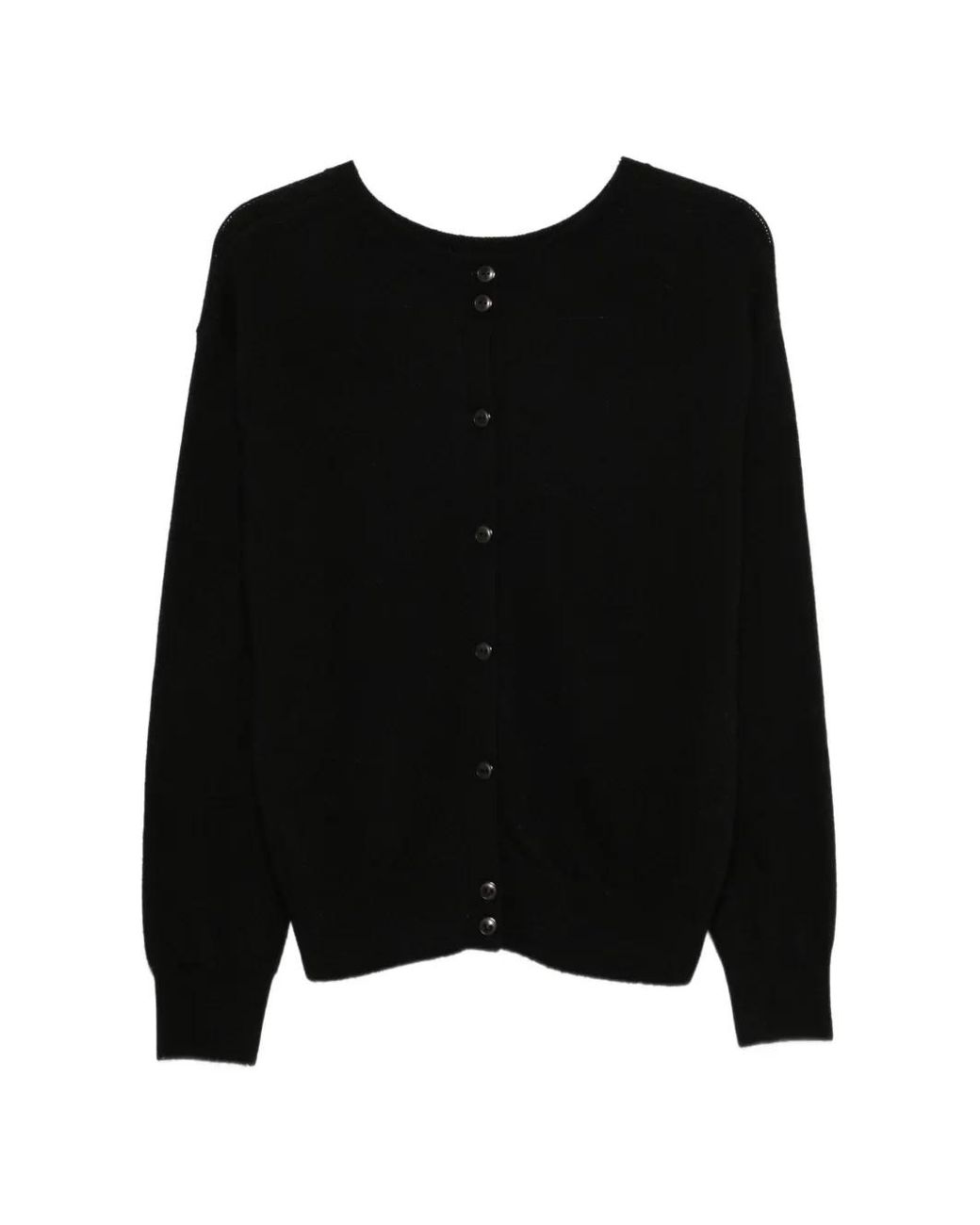 ABSOLUT CASHMERE Black Lisette Button-Back Cashmere Sweater