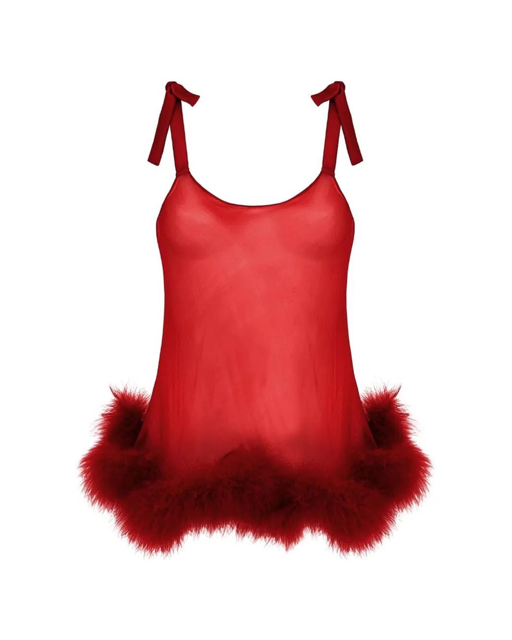 Gilda & Pearl Red Bow Trim Babydoll