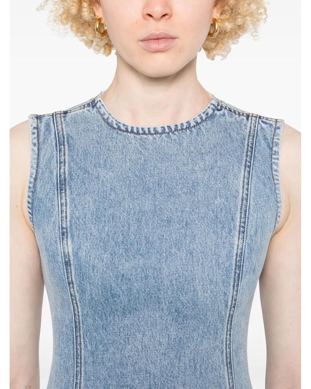 jw anderson blue dress Unisex JW ANDERSON X GUINNESS WORKWEAR CHORE JACKET IN MID-BLUE WASHED  DENIM in CORNFLOWER BLUE JK0422PG1962835XS main image 0