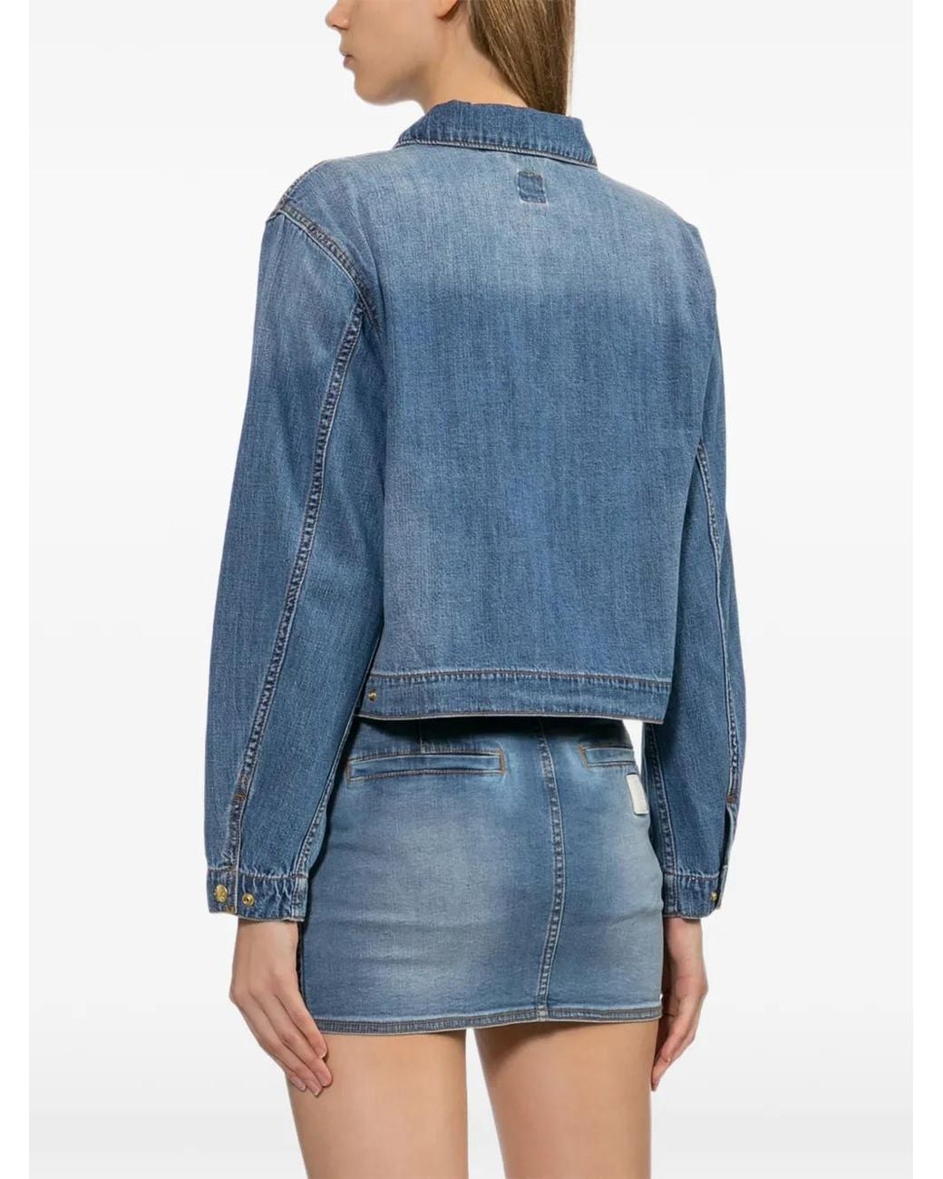 AAPE BY A BATHING AP Blue Logo-Patched Denim Jacket