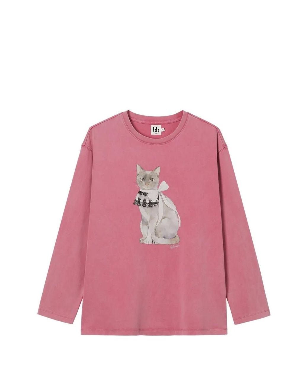 B+ AB Pink Cat-Print Long-Sleeve T-Shirt