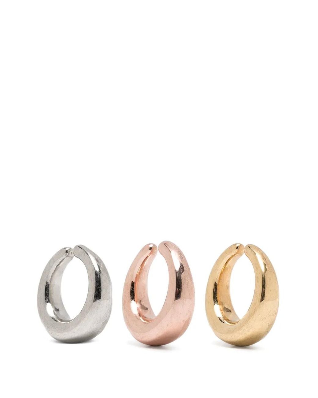 Panconesi Pink Curved Earrings Set Of Three