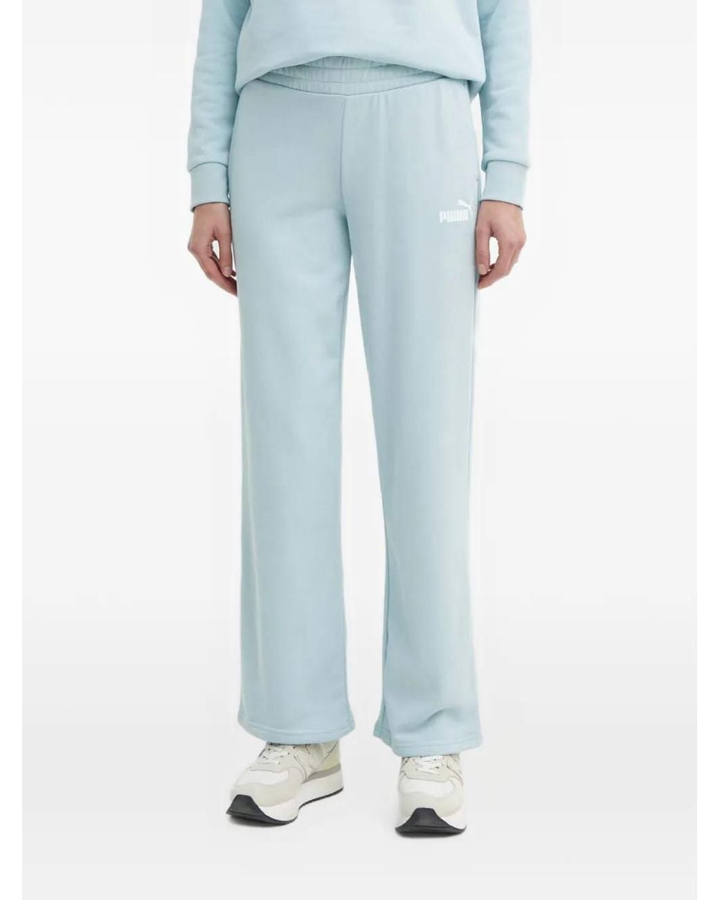 PUMA Blue Logo-Print Track Pants