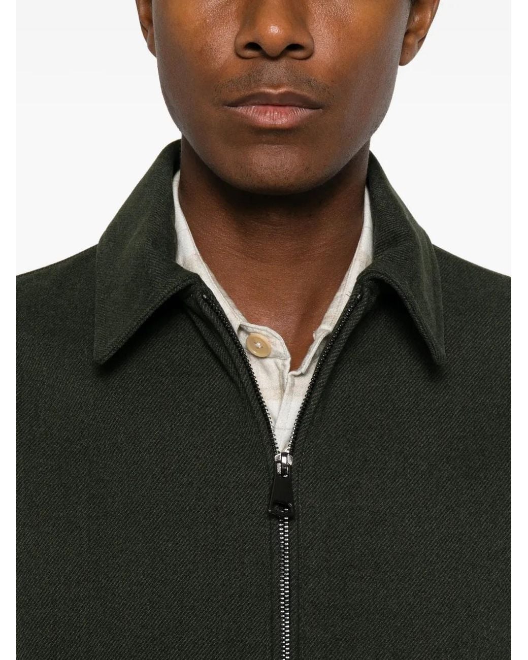 Imperial Black Zip-Up Collared Jacket for men