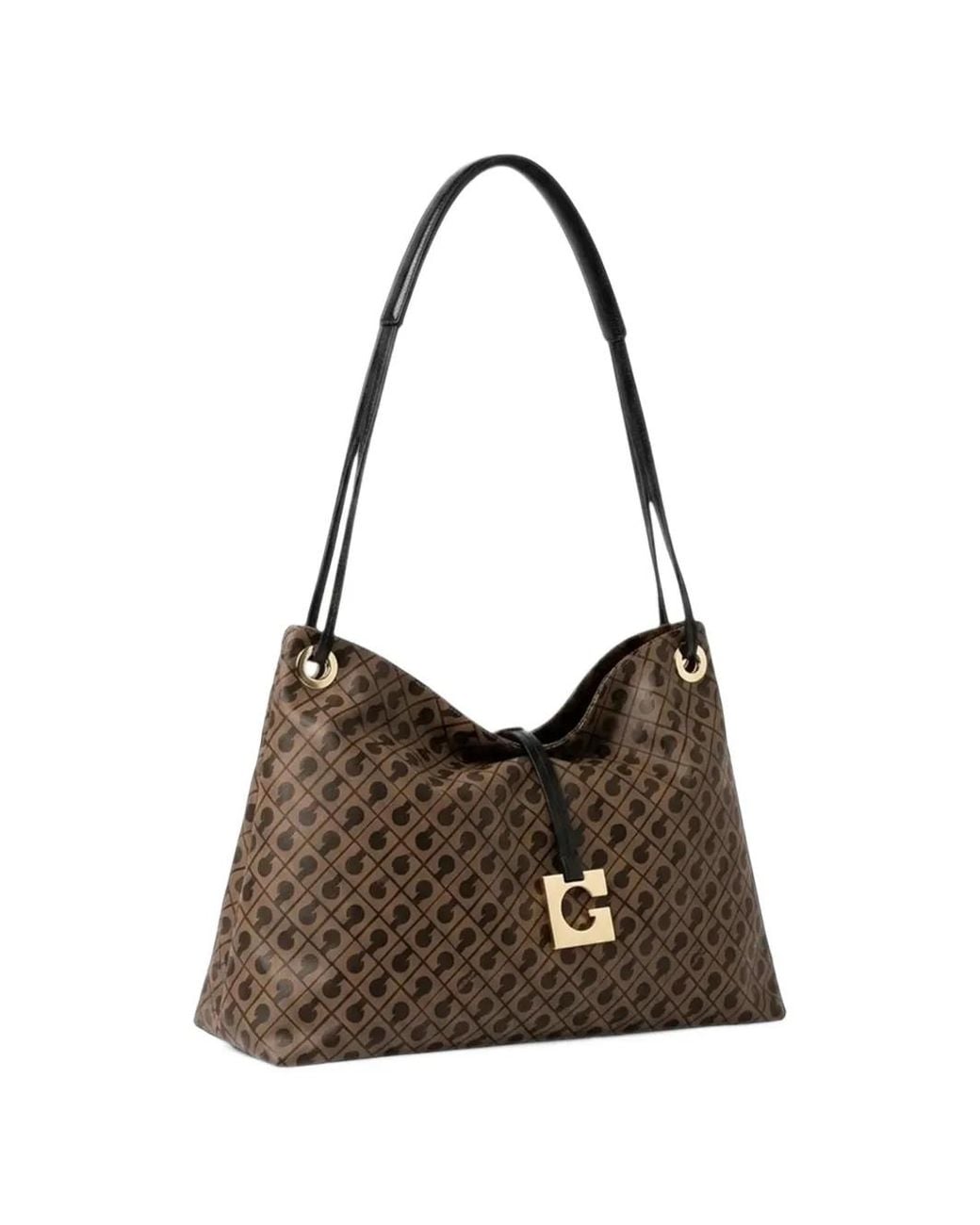 Gherardini Brown Logo-Print Shoulder Bag
