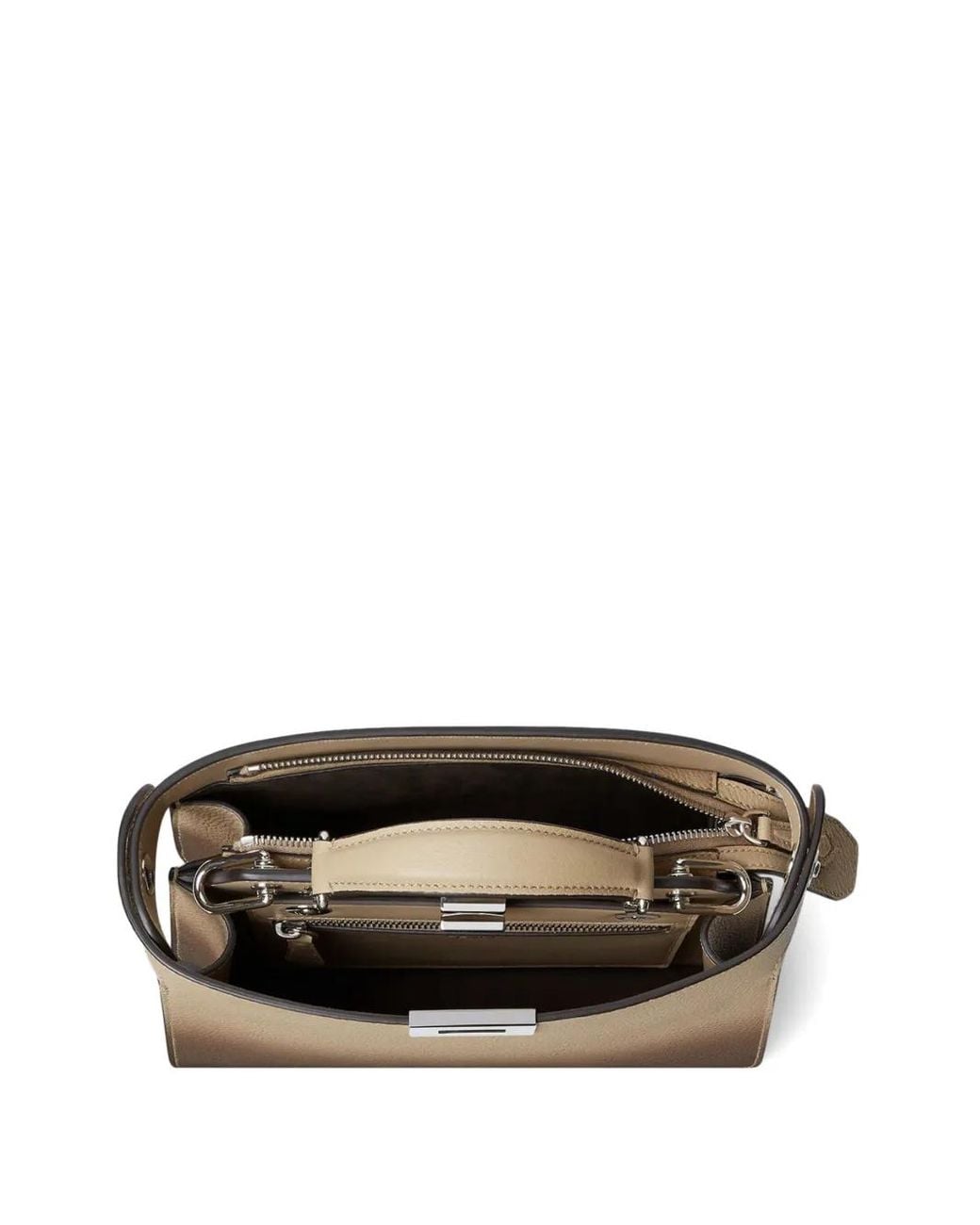 Fendi Brown Small Peekaboo Iseeu Leather Shoulder Bag for men