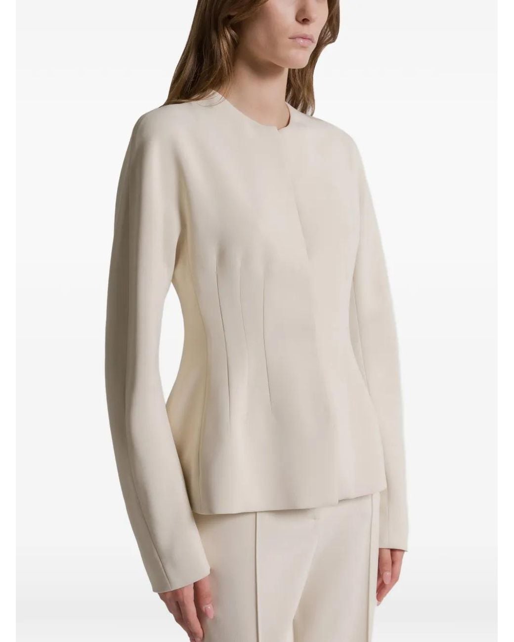 Alberta Ferretti Natural Zip-Fastening Caddy Jacket
