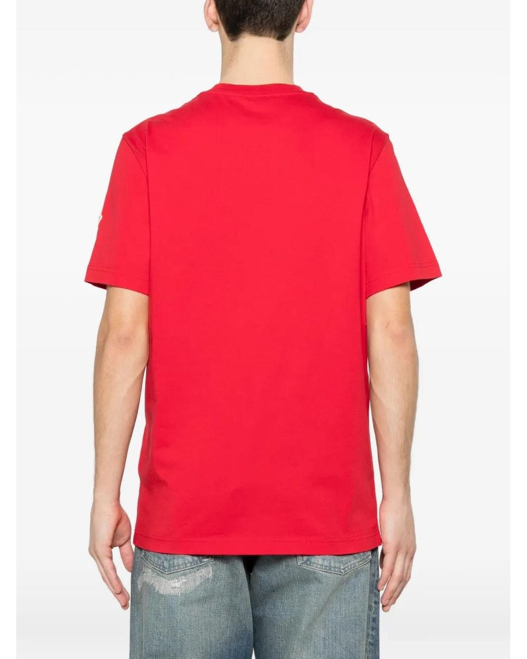 Moncler Red Logo-Detail T-Shirt for men