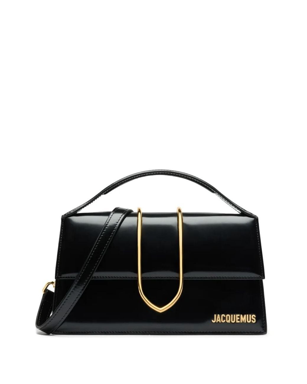 Jacquemus Black 'The Large Bambino' Calf Leather Handle Bag