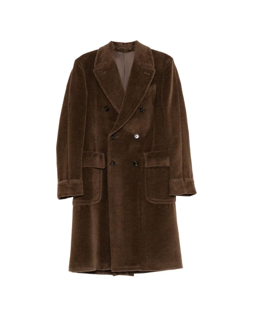 Lardini Brown Double-Breasted Coat for men