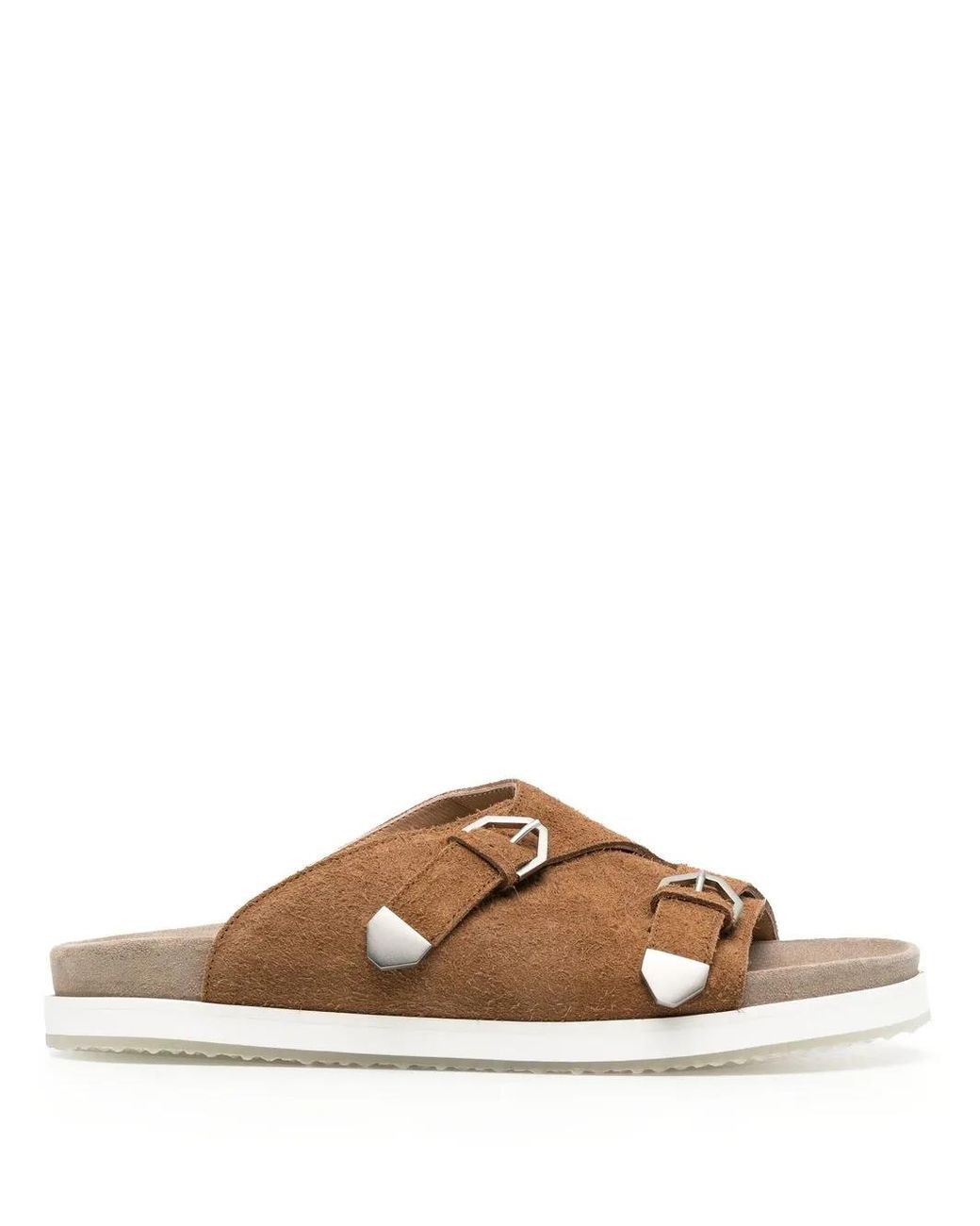 Paura Brown Open Toe Slides for men