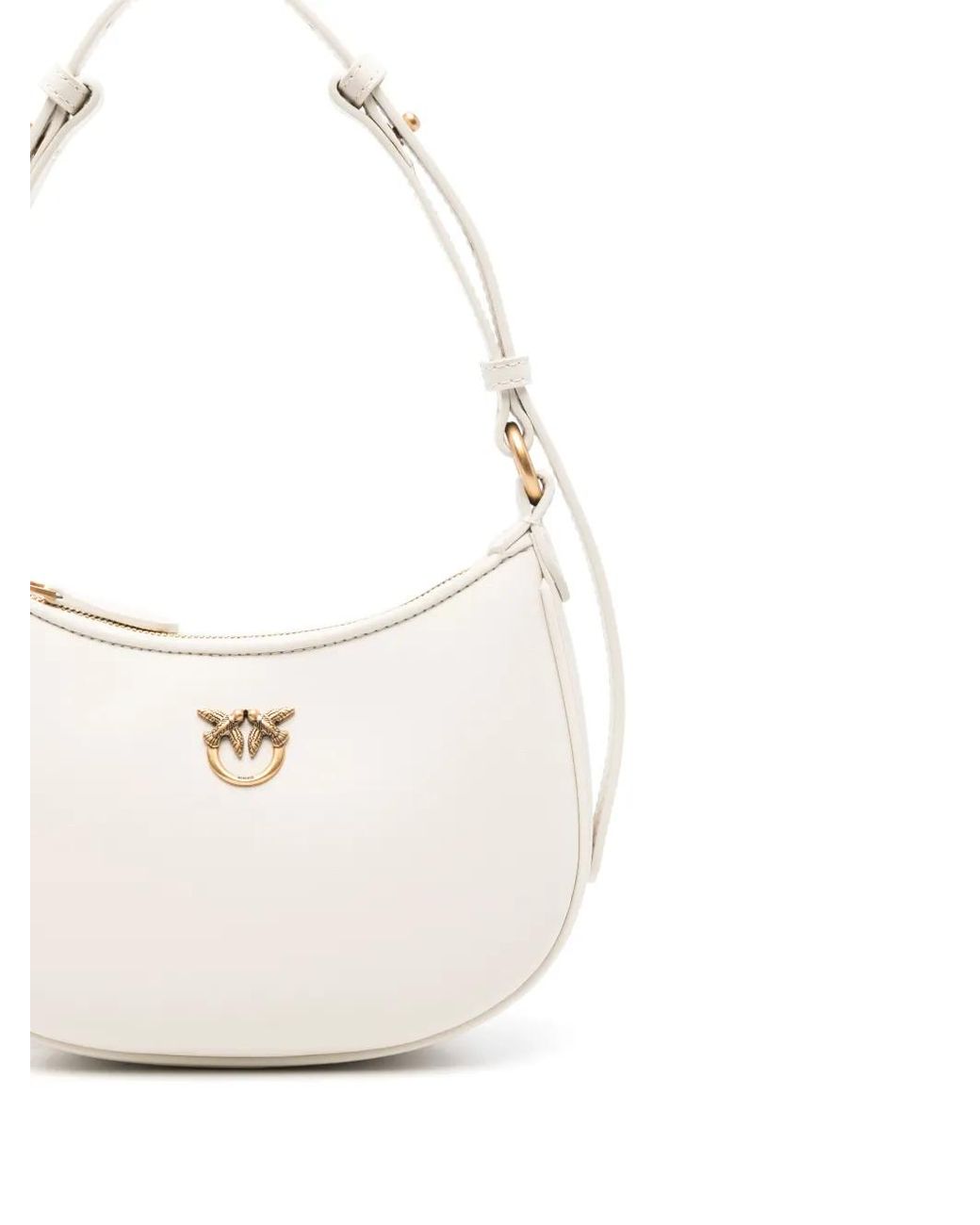Pinko White Calf Leather Bag