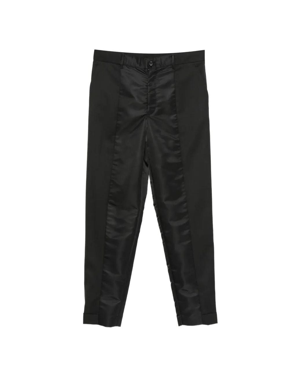 Undercover Black Satin-Panel Tailored Trousers for men