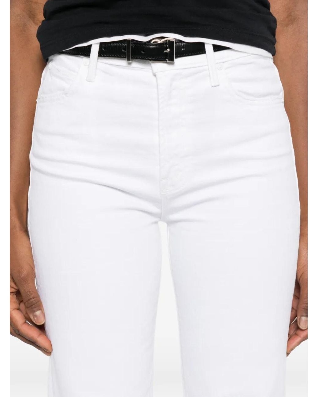 Mother White Straight Jeans