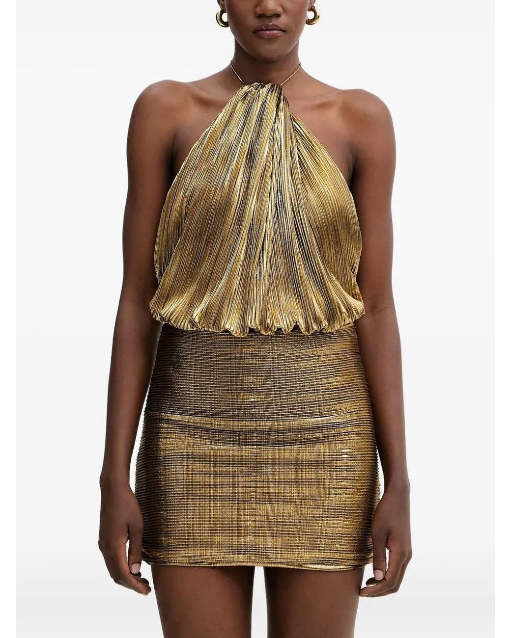 retroféte Green Lavinia Halterneck Mini Dress