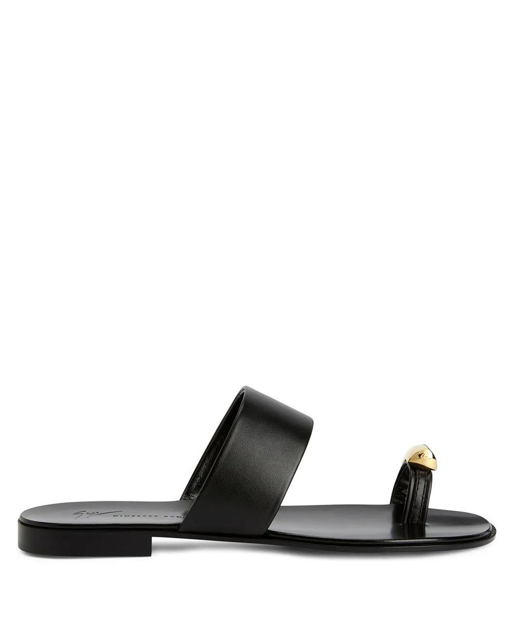 Giuseppe Zanotti Black Norbert Leather Toe-Loop Sandals for men