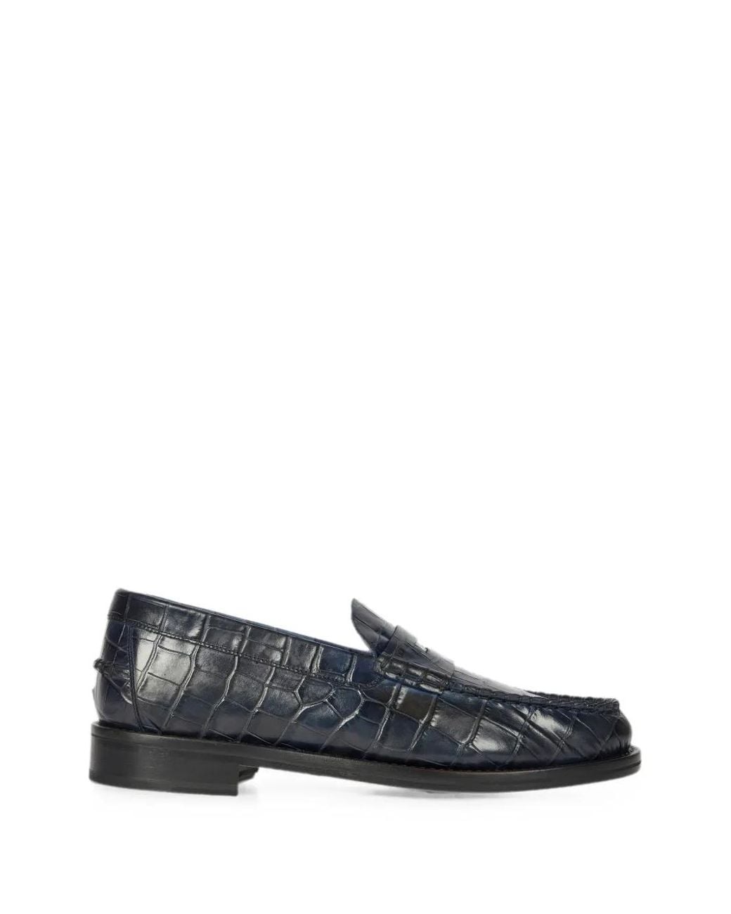 Paul Smith Blue Croc-Emboss 'Rialto' Loafers for men
