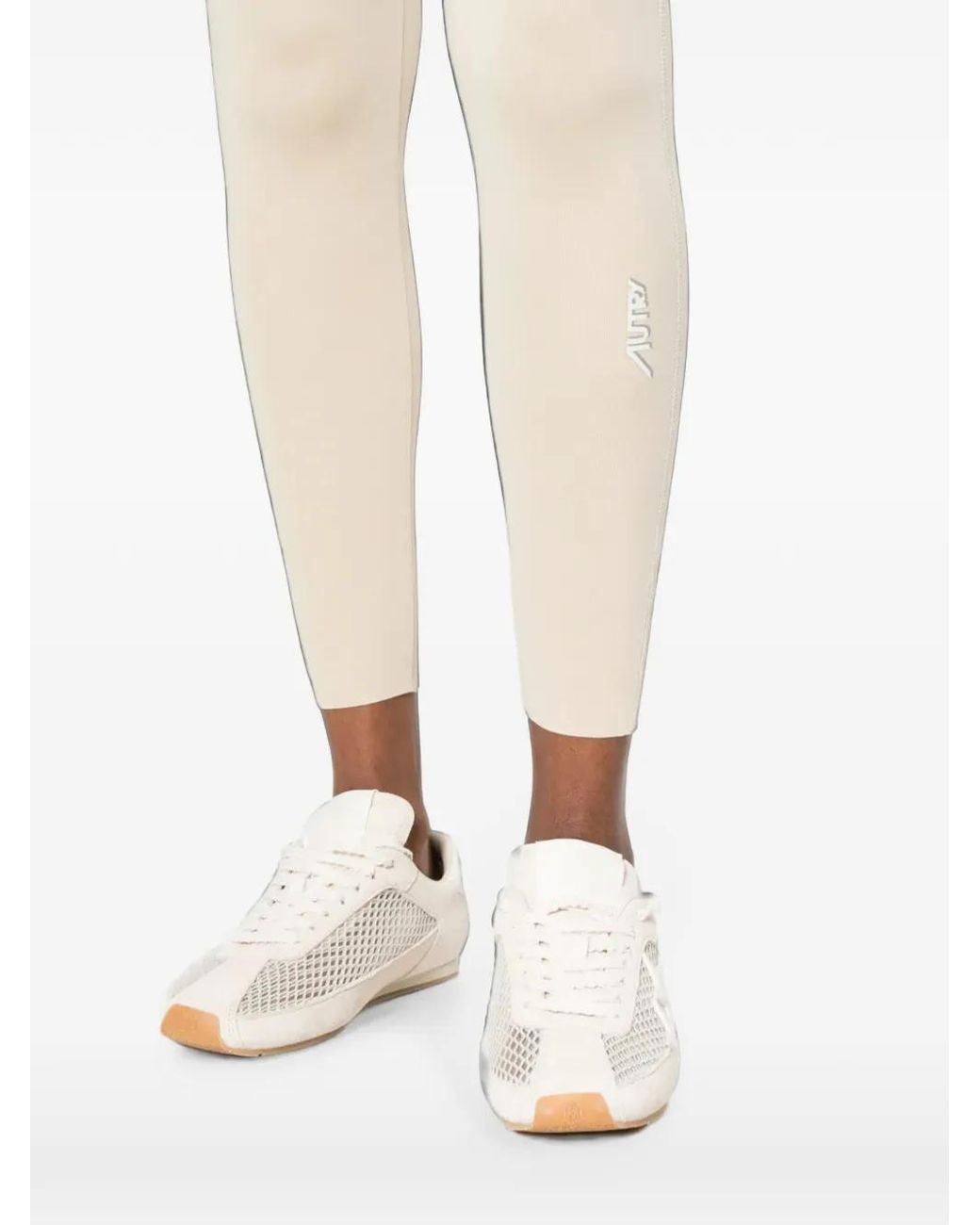 Autry White Logo-Print Leggings