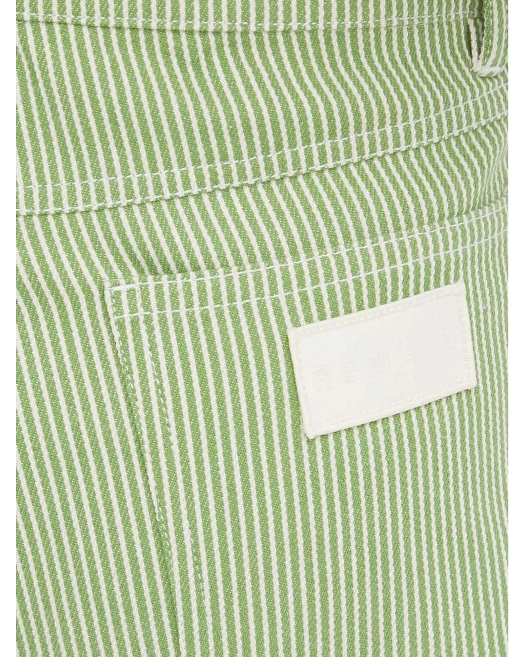 Remain Green Striped-Pattern Trousers