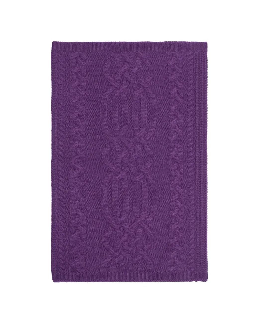 Bompard Purple Cable-Stitch Cashmere Snood
