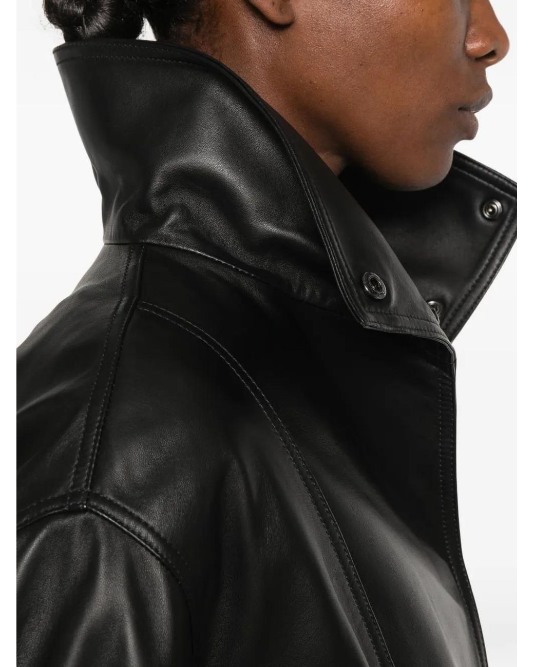 Chaqueta Con Cuello Alto Y Cinturón S.W.O.R.D de color Black