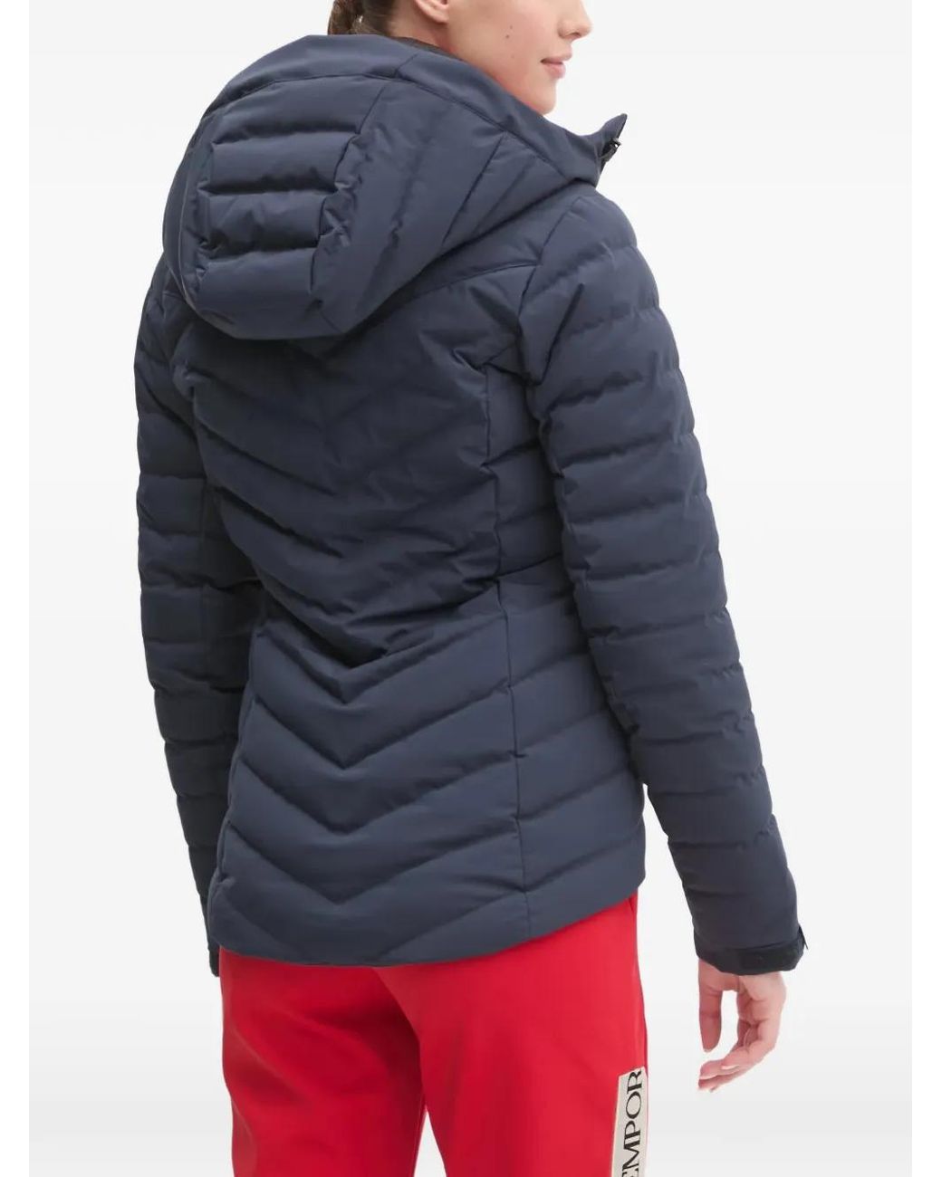 Peak Performance Red Hooded Quilted Ski Jacket