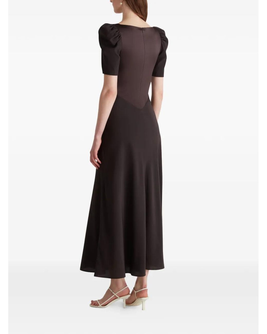 Violante Nessi Brown Baccarat Sweetheart-Neckline Maxi Dress