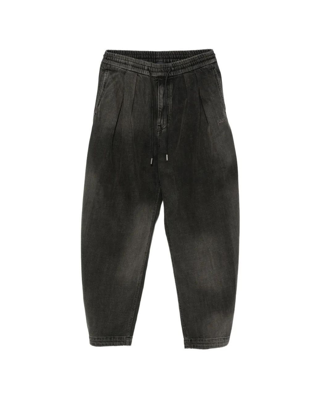 Juun.J Black Pleated Jeans for men