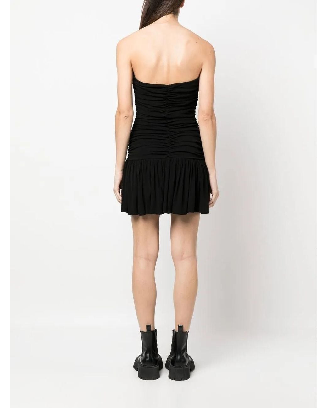 DSquared² Black Strapless Ruched Dress