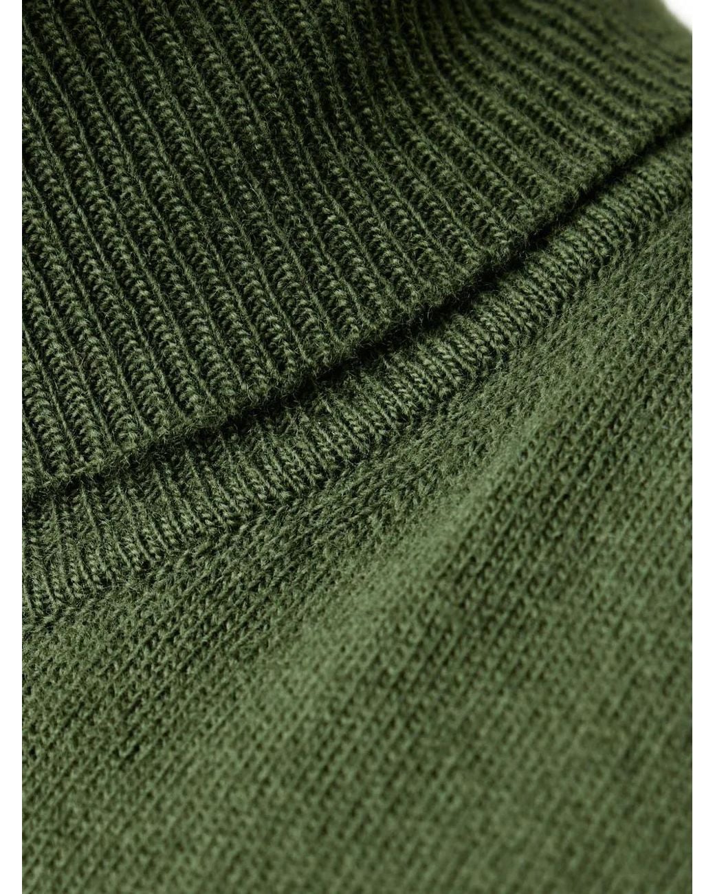 Benetton Green Roll-Neck Knitted Sweater for men