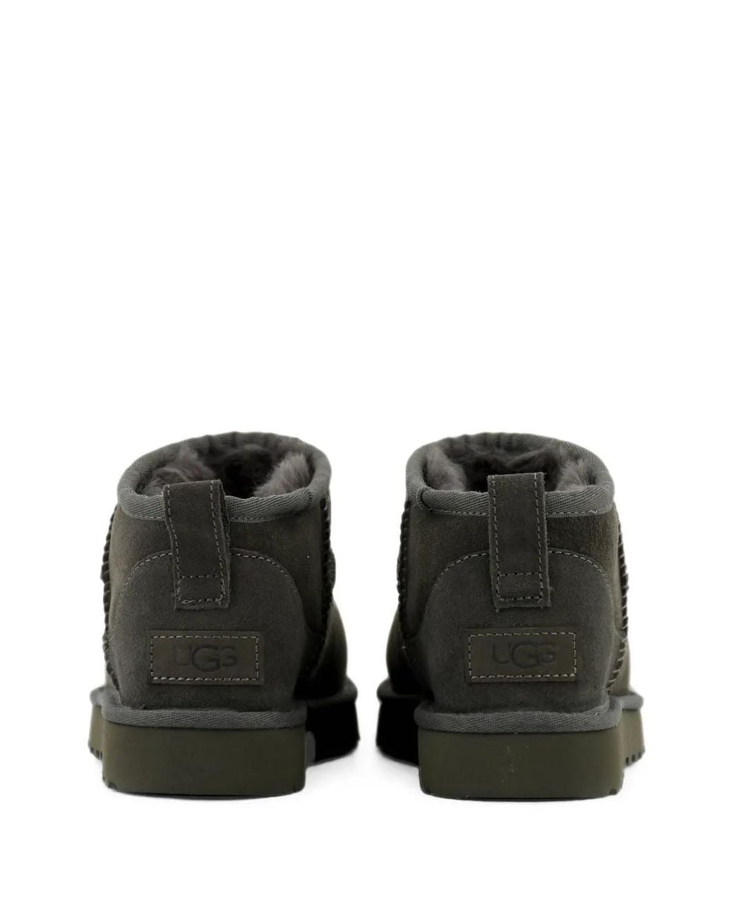 Ugg Gray Classic Ultra Mini Leather Ankle Boots