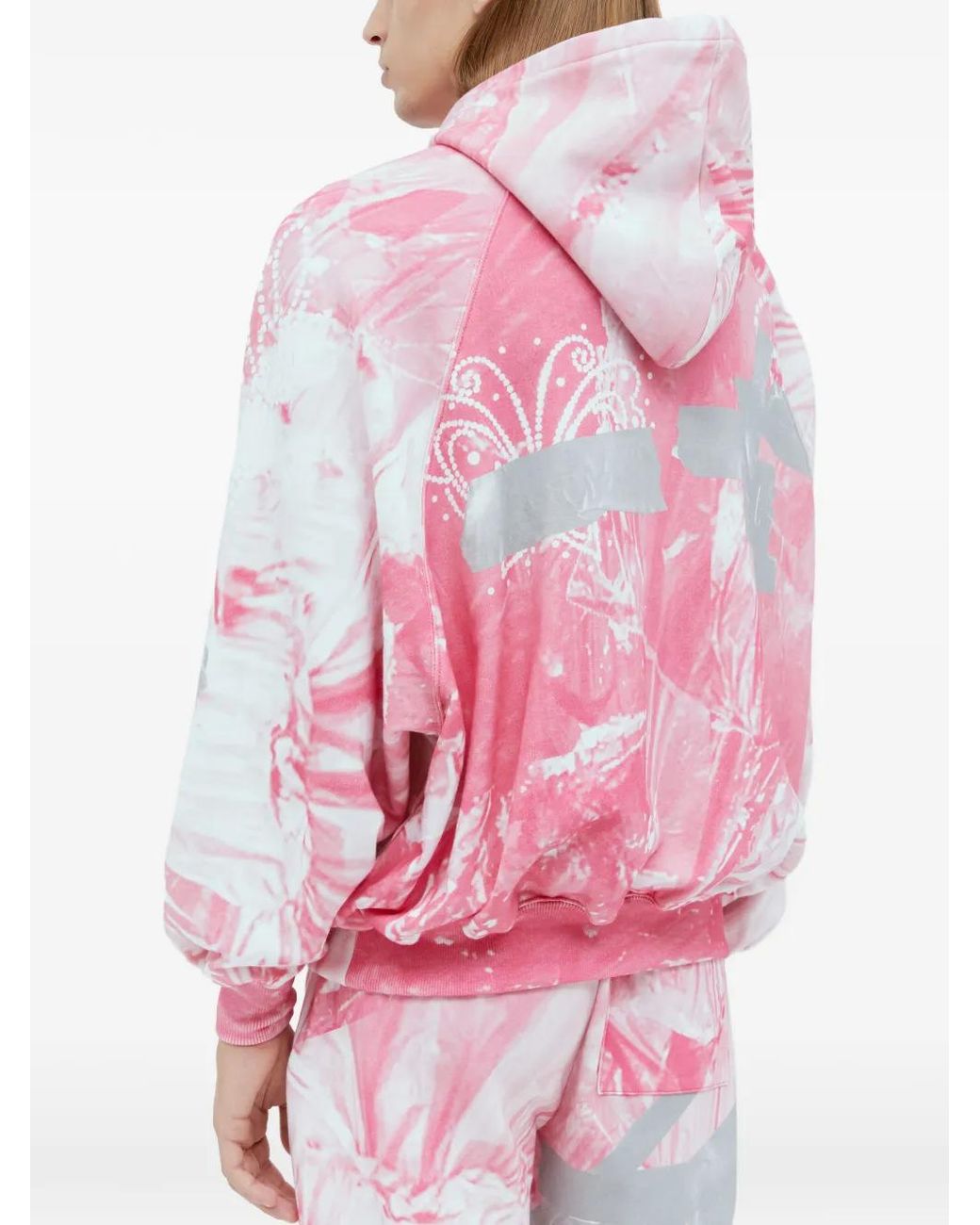 PRAYING Pink Graphic-Motif Hoodie