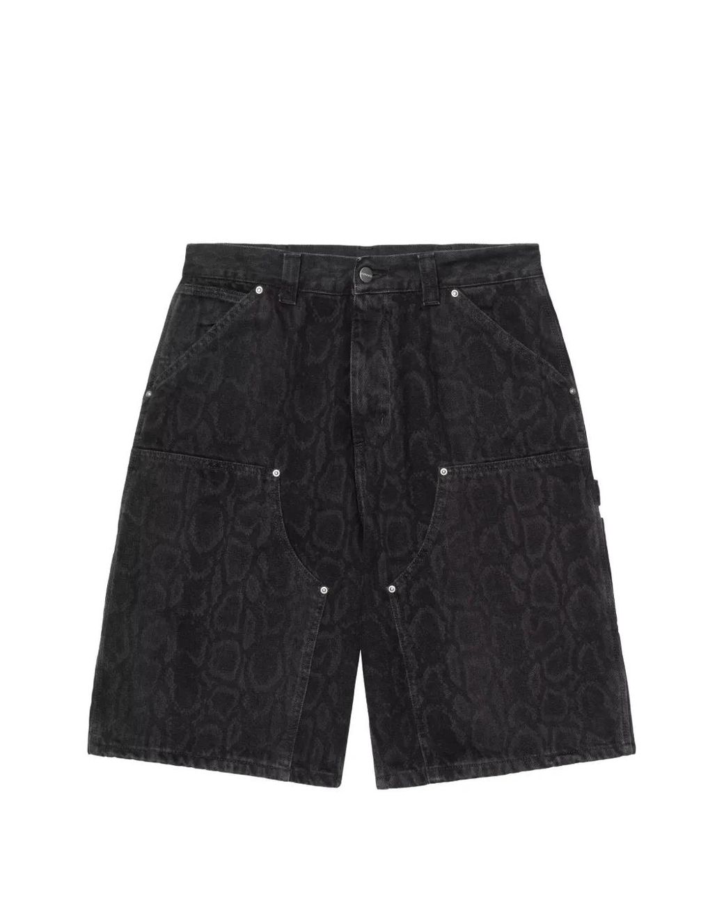Carhartt Black Og Doible Knee Snake Print Shorts for men