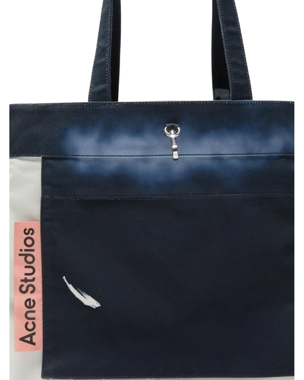 Acne Blue Print-Detail Tote Bag