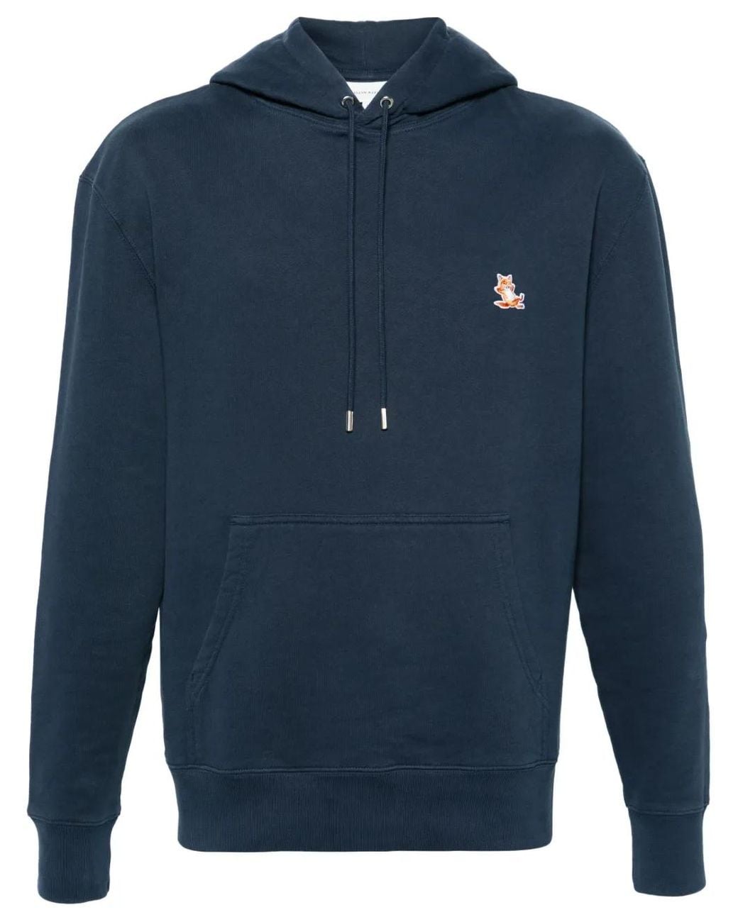 Maison Kitsuné Blue Chillax Patch Cotton Hoodie for men