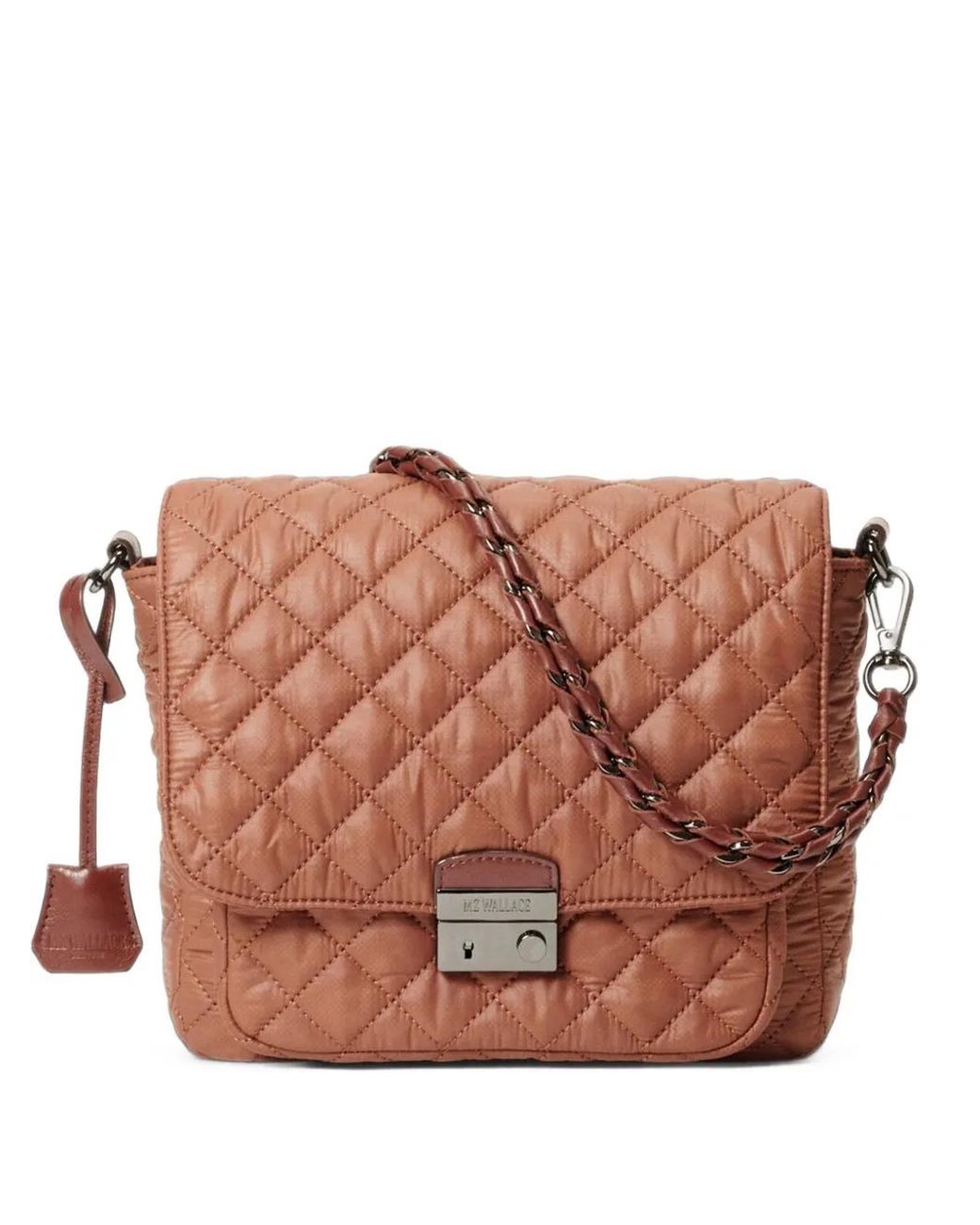 MZ Wallace Brown Medium Crosby Lock Cross Body Bag