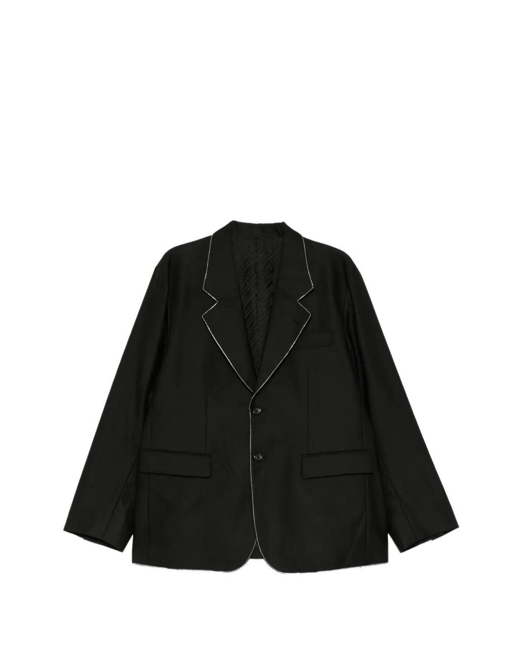 MASTERMIND WORLD Black Veste À Coutures Contrastantes Et Revers Crantés for men