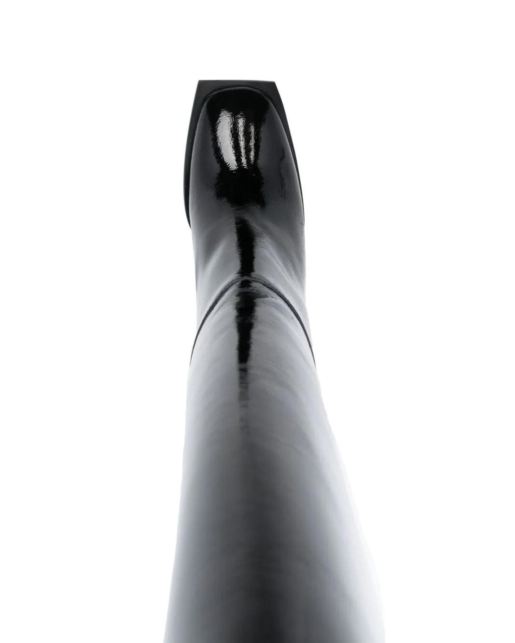MSGM Black Patent Leather Knee-High Boots