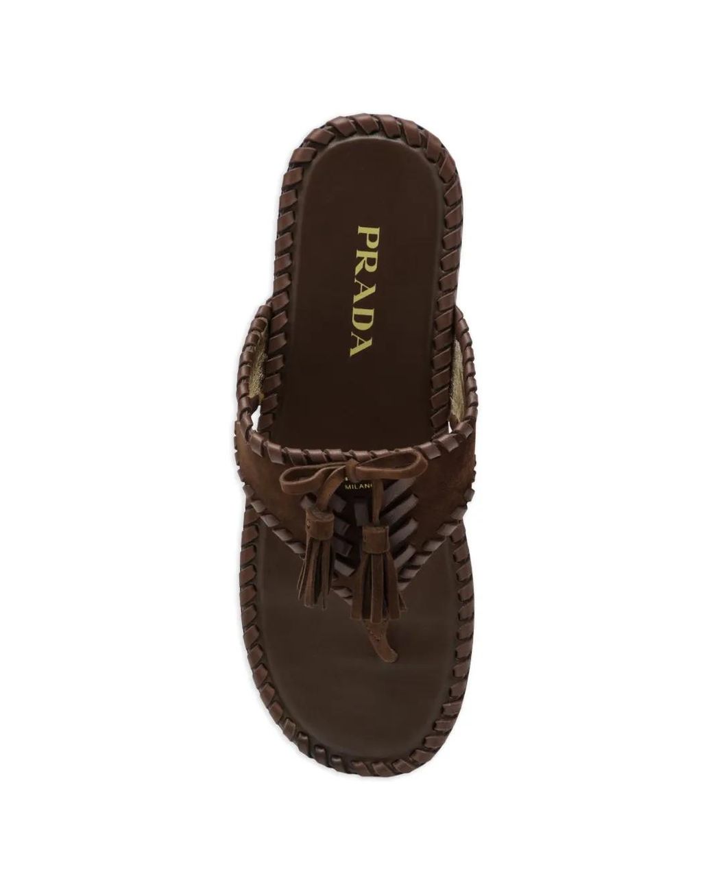 Prada Brown Braided Sandals