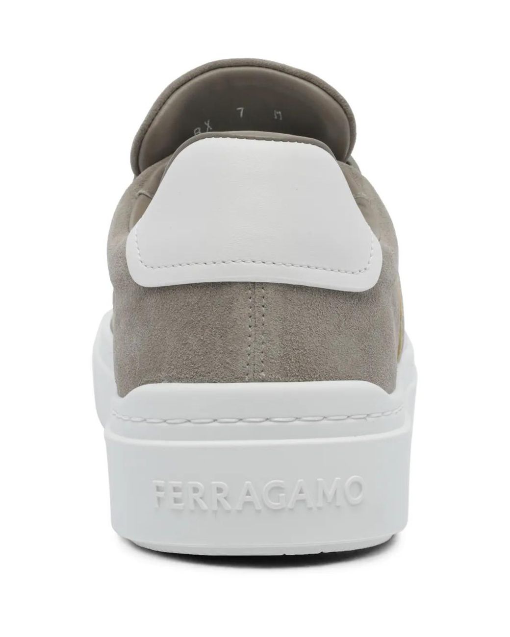 Ferragamo White Gancini Sneakers for men