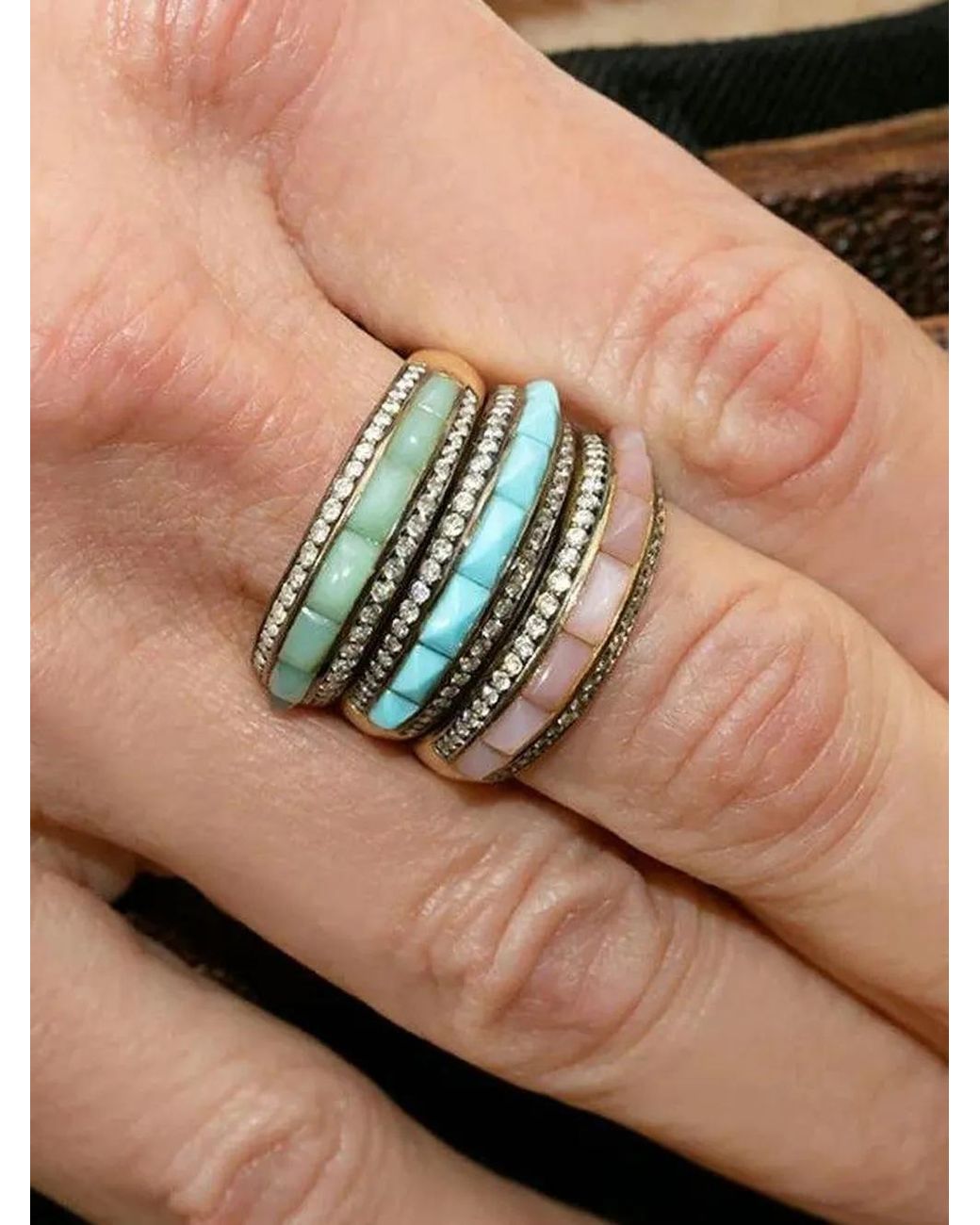 Jenna Blake Black 18Kt Pyramid Ring