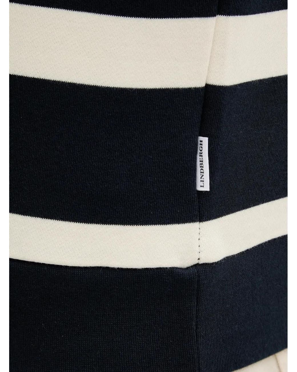Lindbergh Blue Striped Long-Sleeve Polo Shirt for men