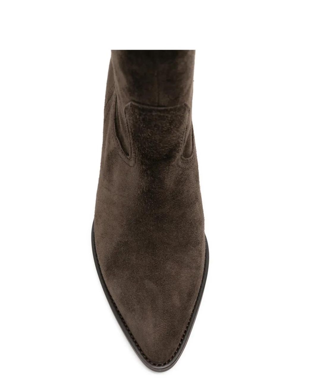 ADRIANNA FERETTI Brown Suede Pointed-Toe Boots