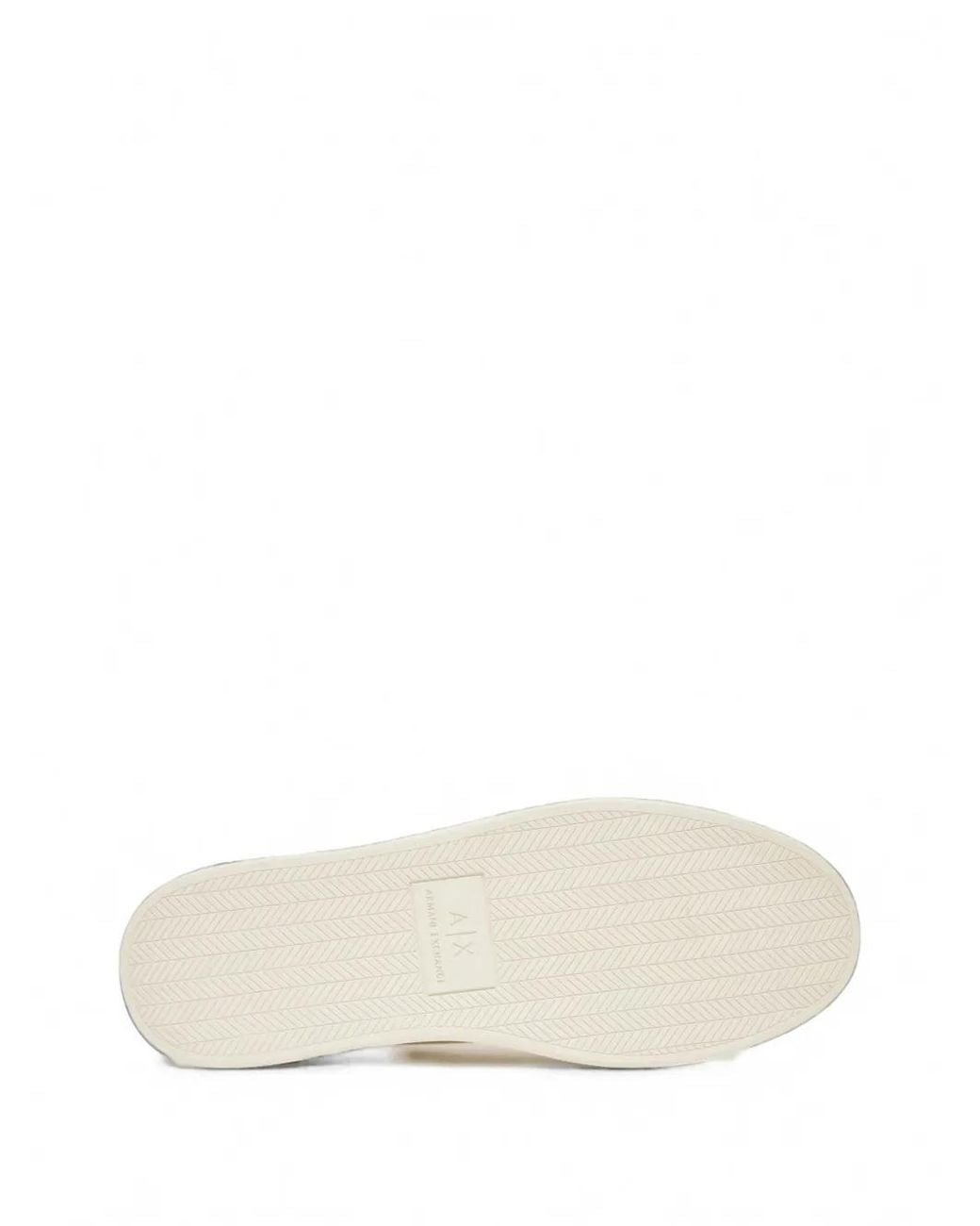 ARMANI EXCHANGE White Logo-Patch Lace-Up Sneakers for men